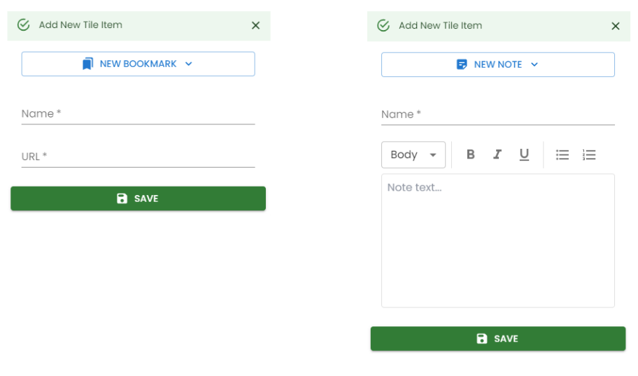 AIRPA Connect Platform Help Guide working - Tile items